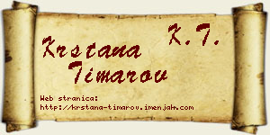 Krstana Timarov vizit kartica